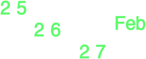 25 26 27 Feb